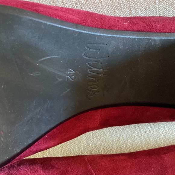 Wittner Suede Pointed Toe Heels Pumps Burgundy Wine Size 11.5 (42) - Picture 11 of 11